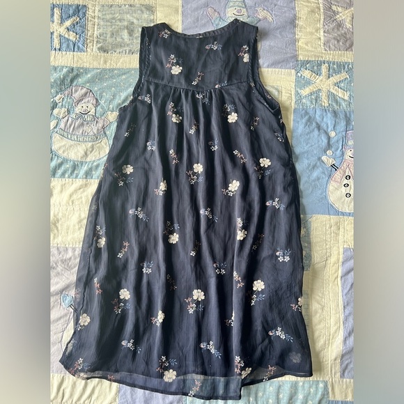 Abercrombie & Fitch Womens Floral Navy Sleeveless Boho Midi Dress Medium - Picture 4 of 12